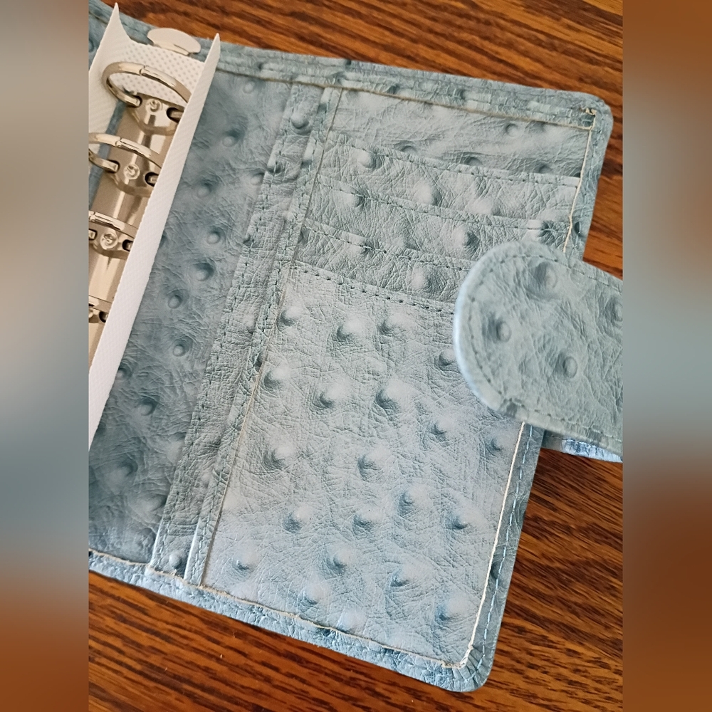 Smartfee Leather 6 Ring Wallet Binder Cash Budget Friendly - Picture 6 of 14